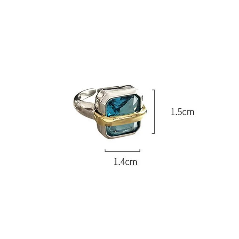 Silver Ring with Blue Zircon Gemstone