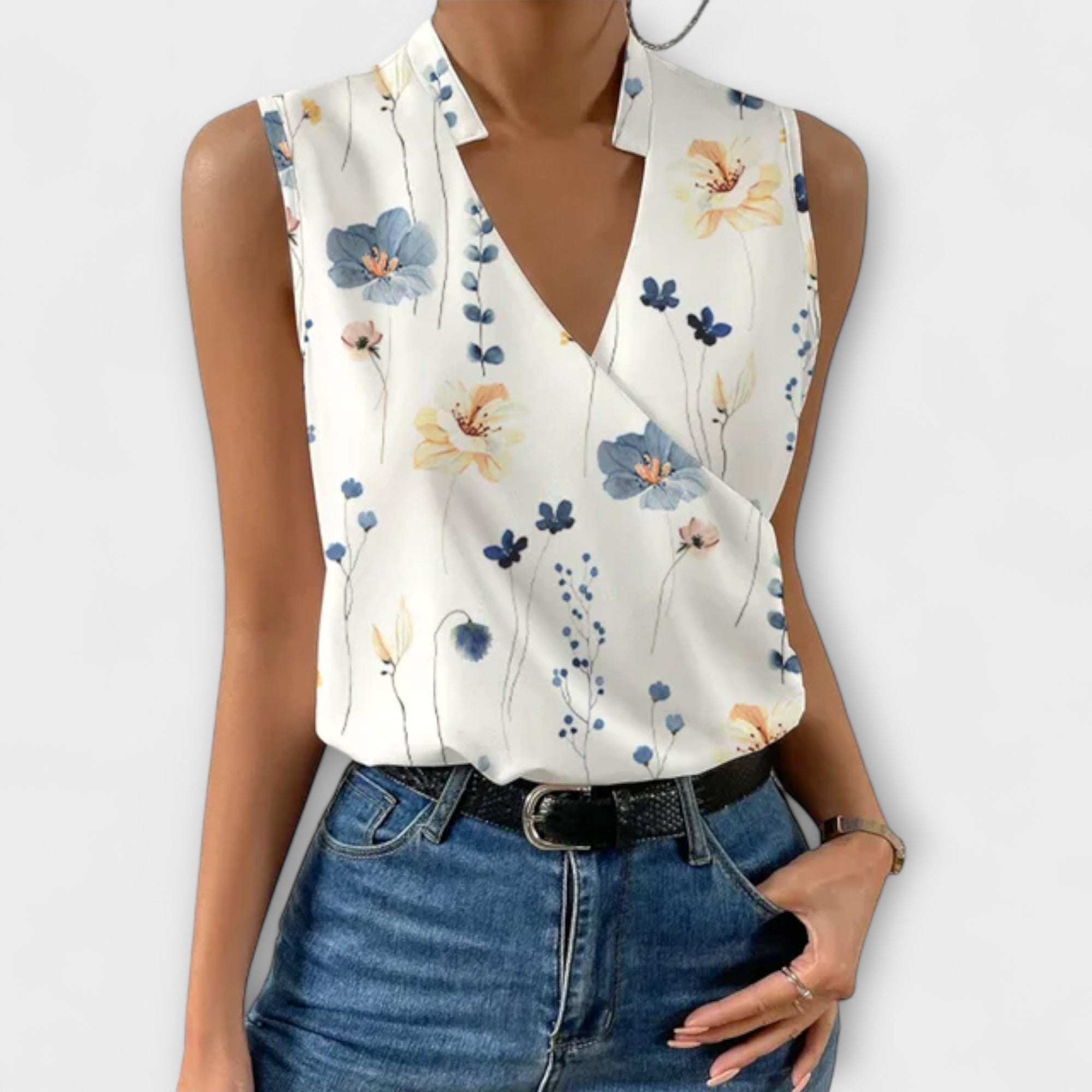 Loretta | Elegant V-Neck Blouse