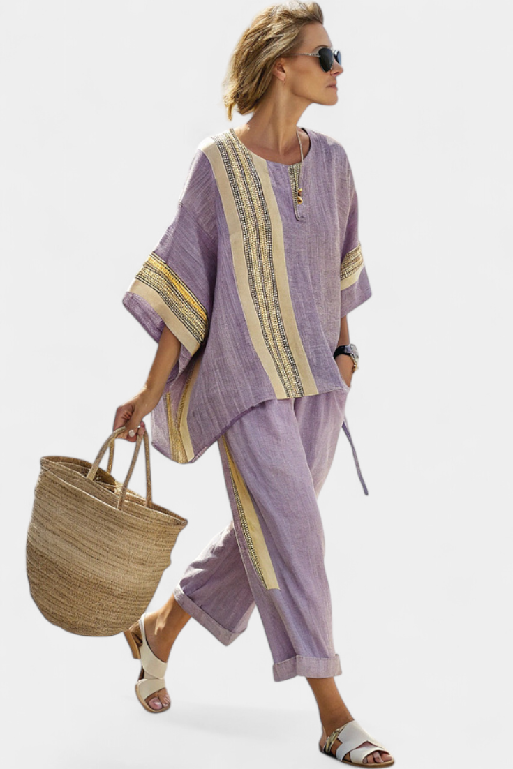 Anzaleira | Chic Striped Ensemble