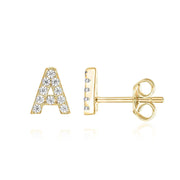 Mikhaela | 18k Gold Initial Earrings