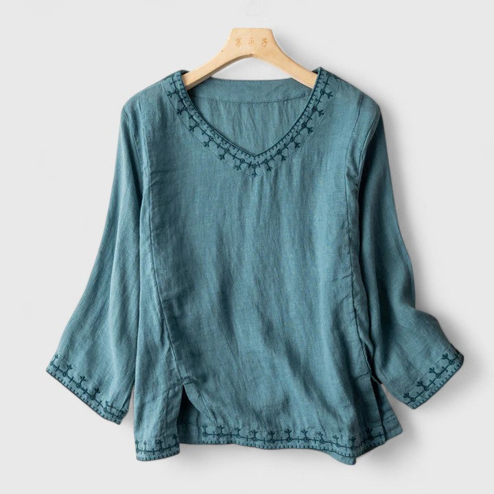 Taysia | Chic V-Neck Blouse