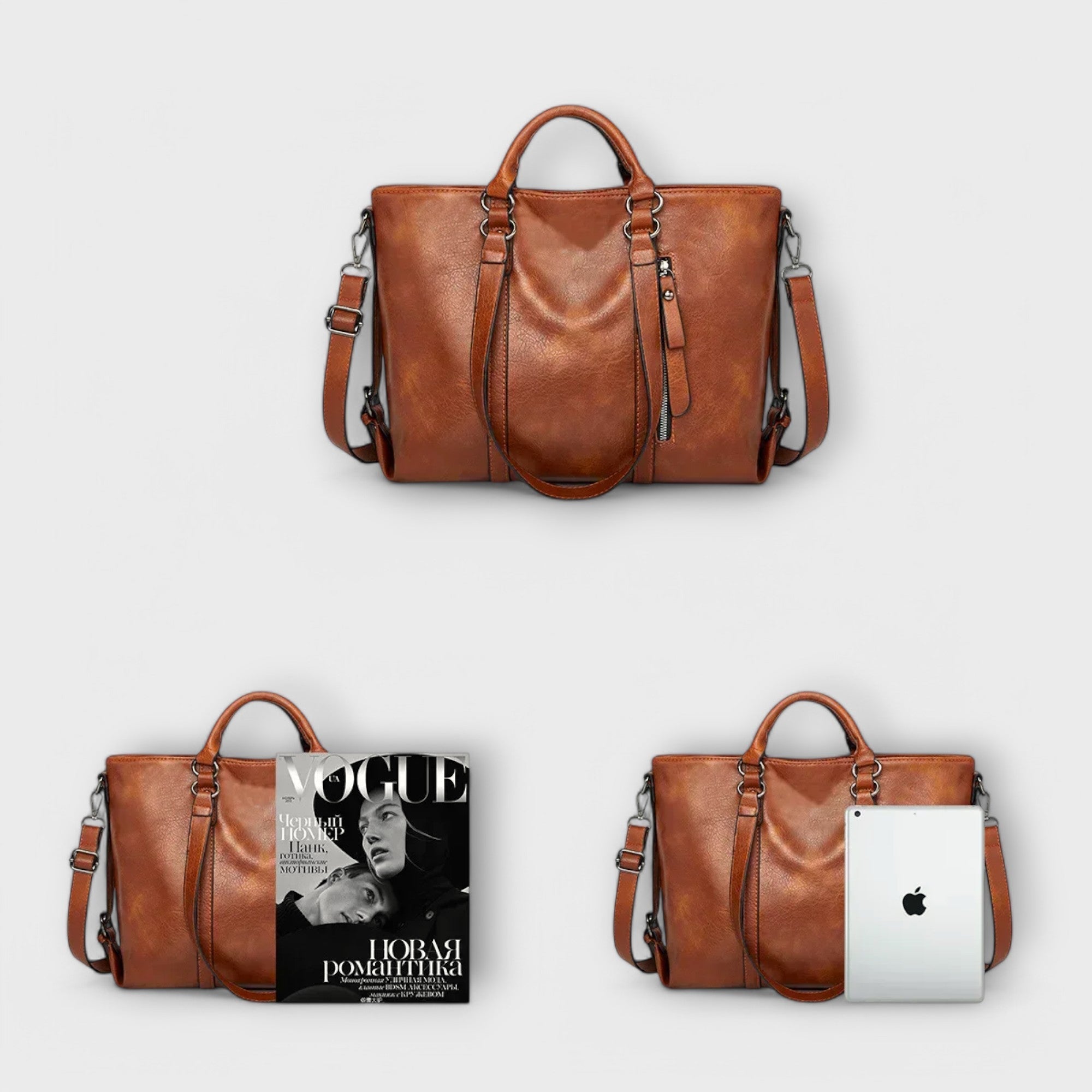 Olivia - Spacious Leather Tote