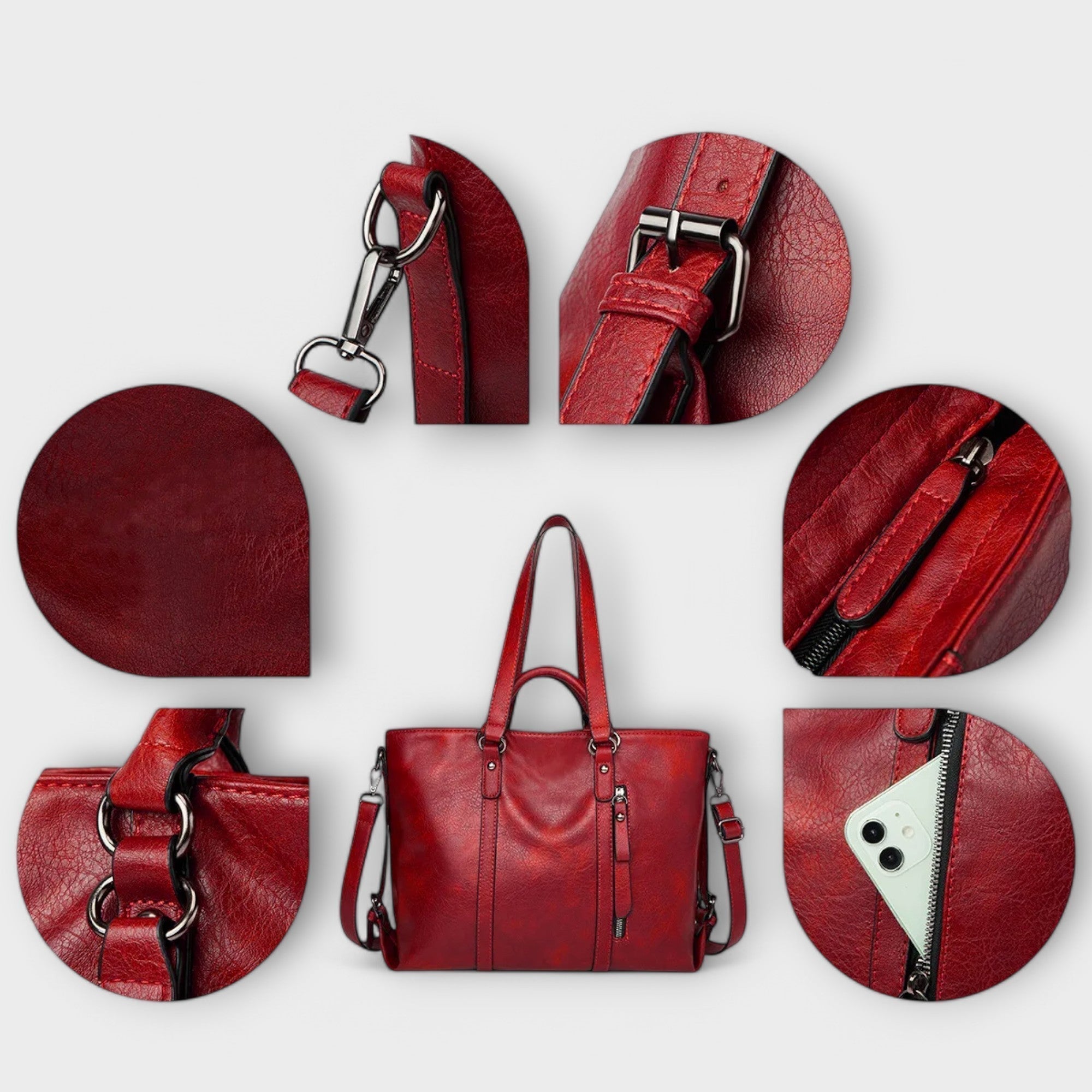 Olivia - Spacious Leather Tote