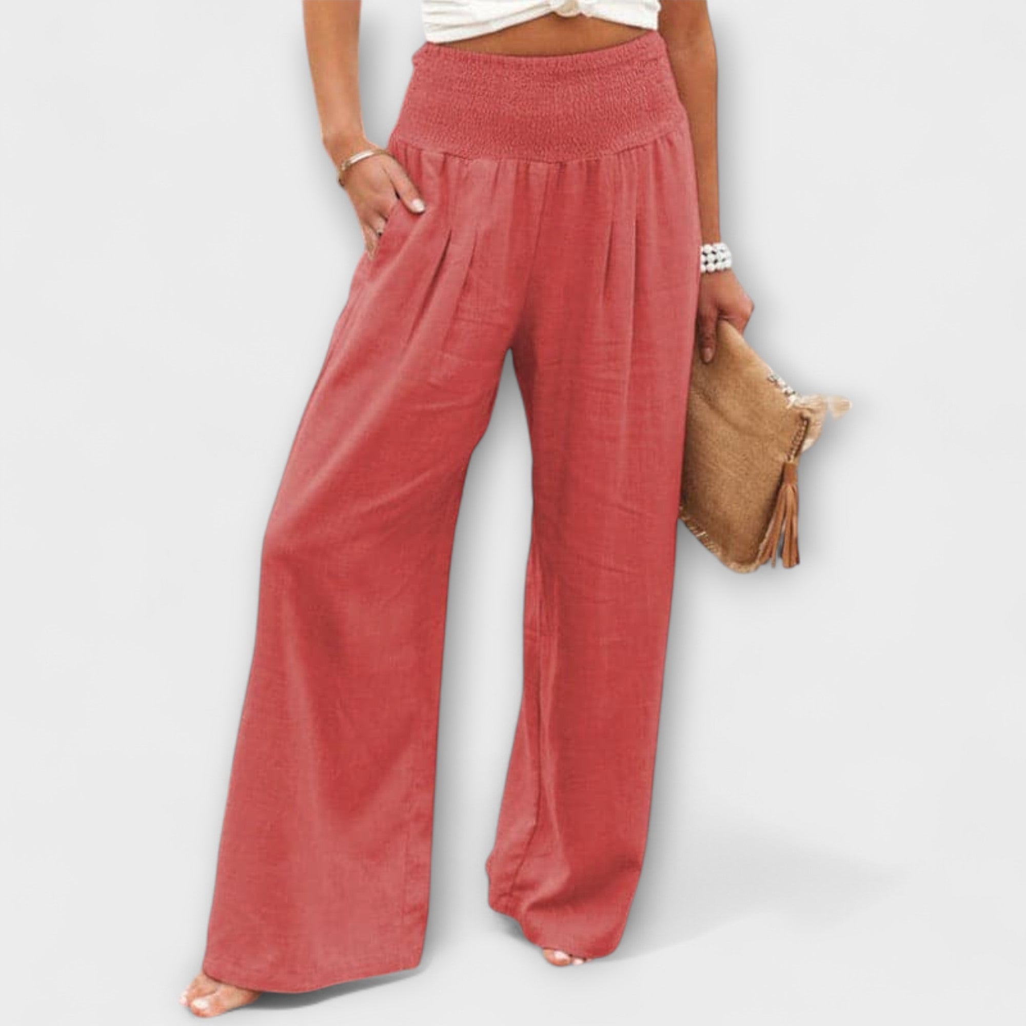 Thearya - Relaxed Fit Wide-Leg Trousers