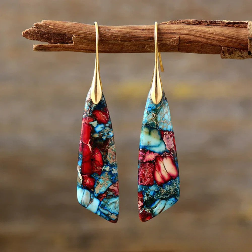 Vintage-Inspired Colorful Gemstone Earrings