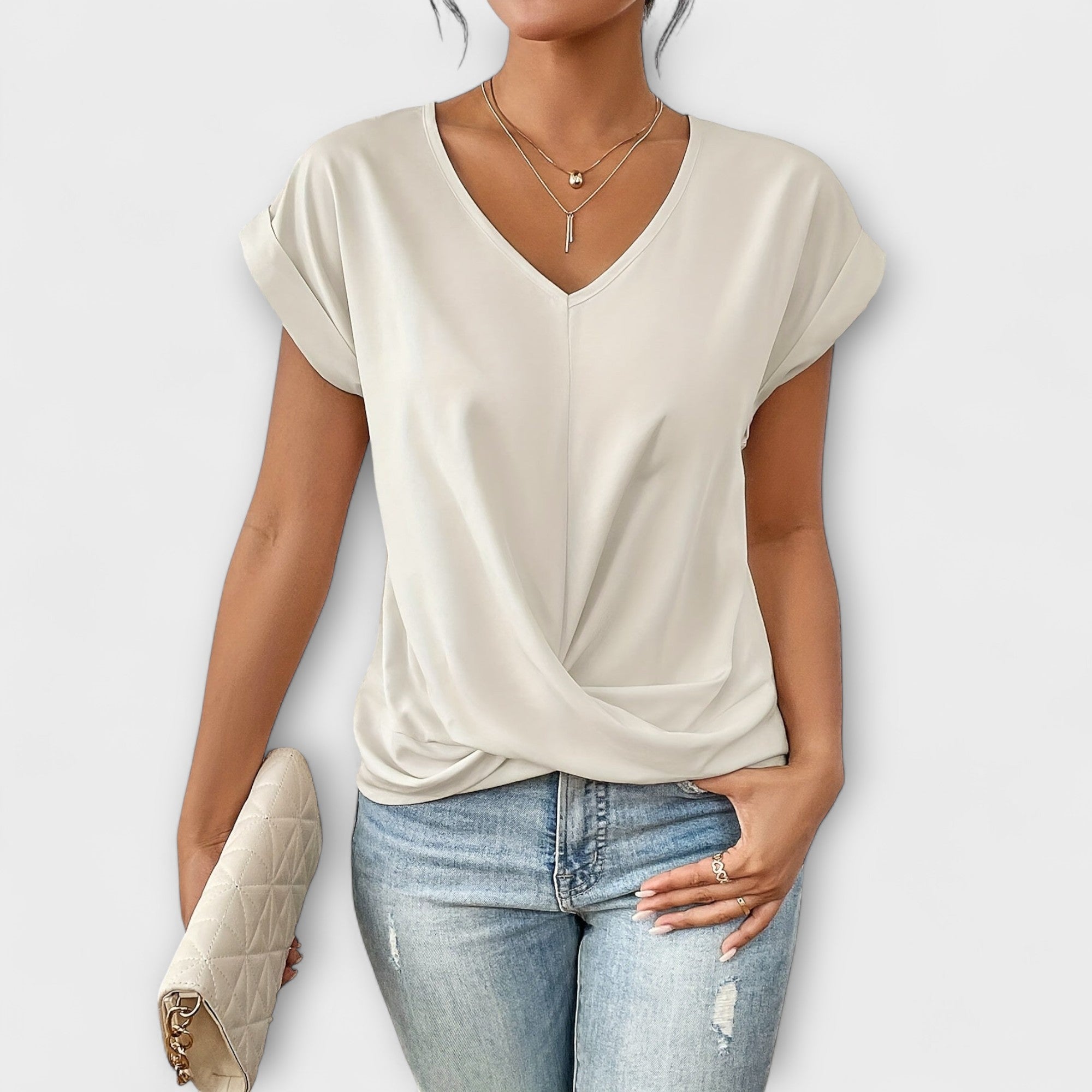 Carlinda | Stylish V-Neck Blouse