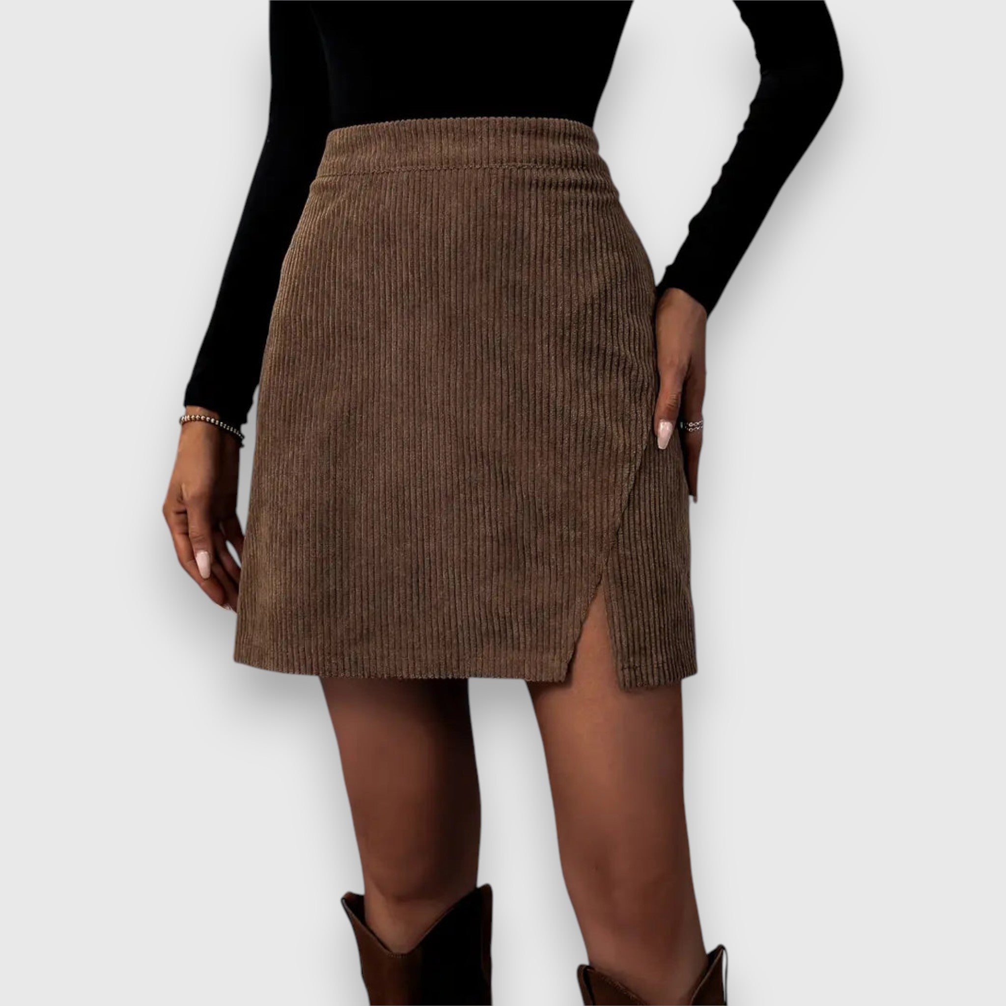 Noelia – Textured Corduroy Skirt