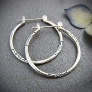 Vintage-Inspired Silver Hoop Earrings