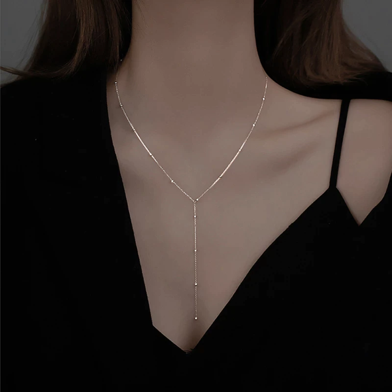 Tassel-Embellished Collarbone Necklace