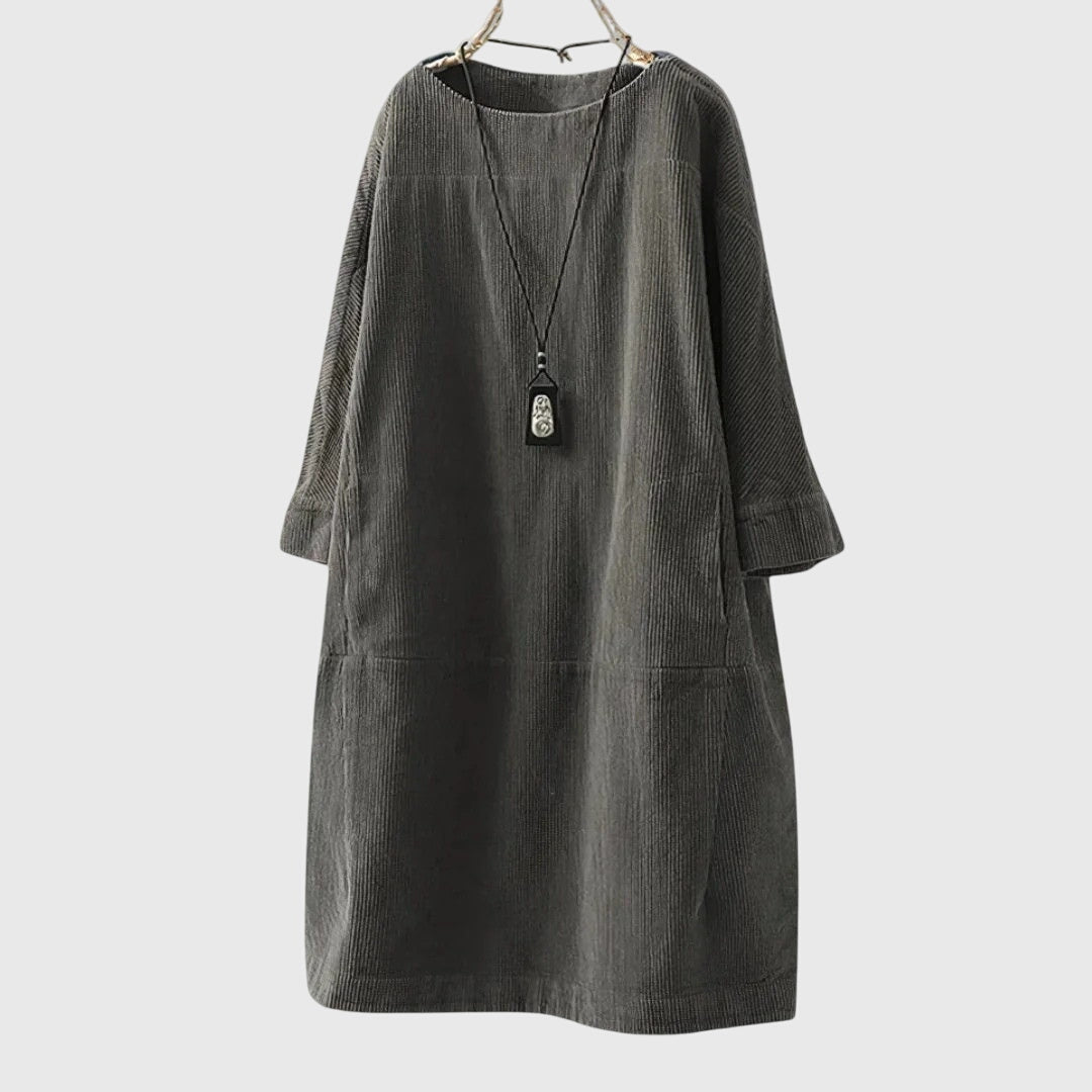 Grace | Casual Corduroy Midi Dress
