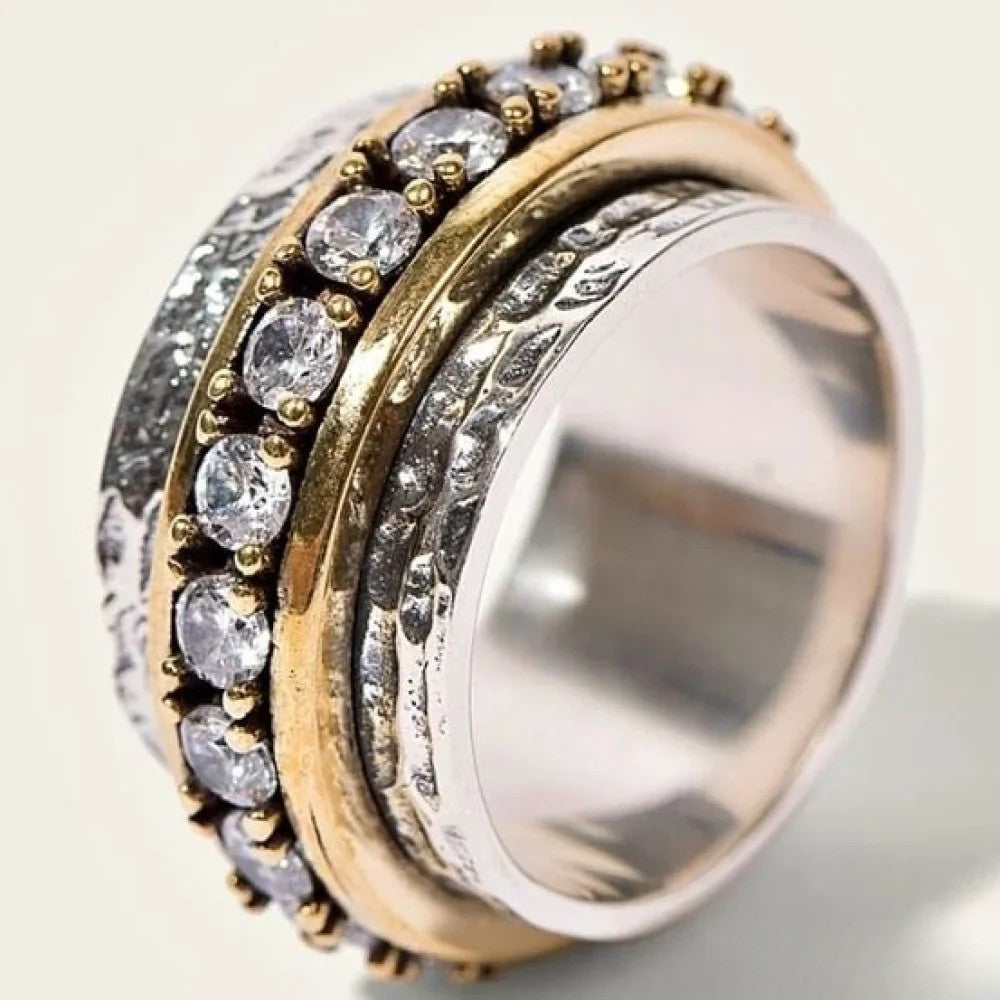 Vintage-Inspired Ring with Inlaid Gemstones