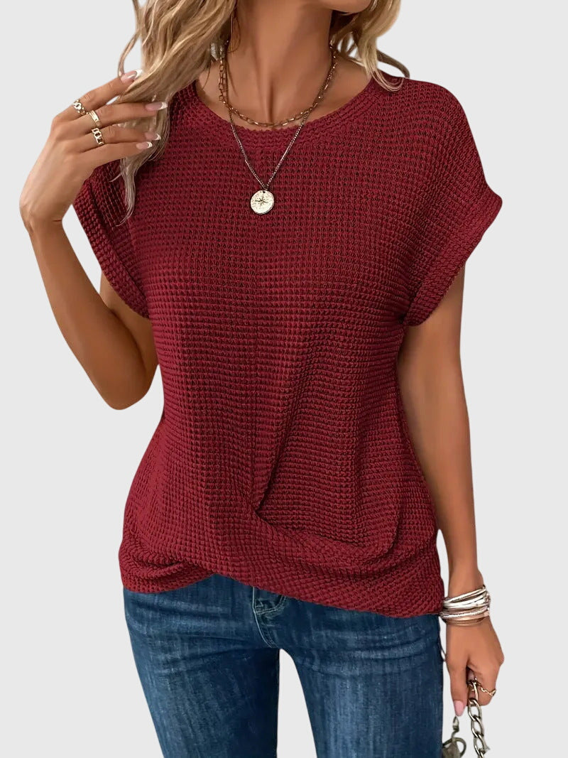 Isa™ | Chic Crew Neck Blouse