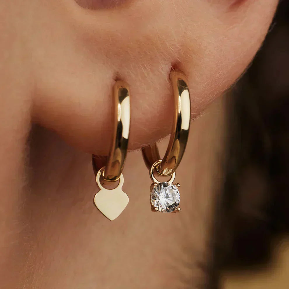 Amarissea | 14k Gold Moonbeam Stone Hoop Earrings