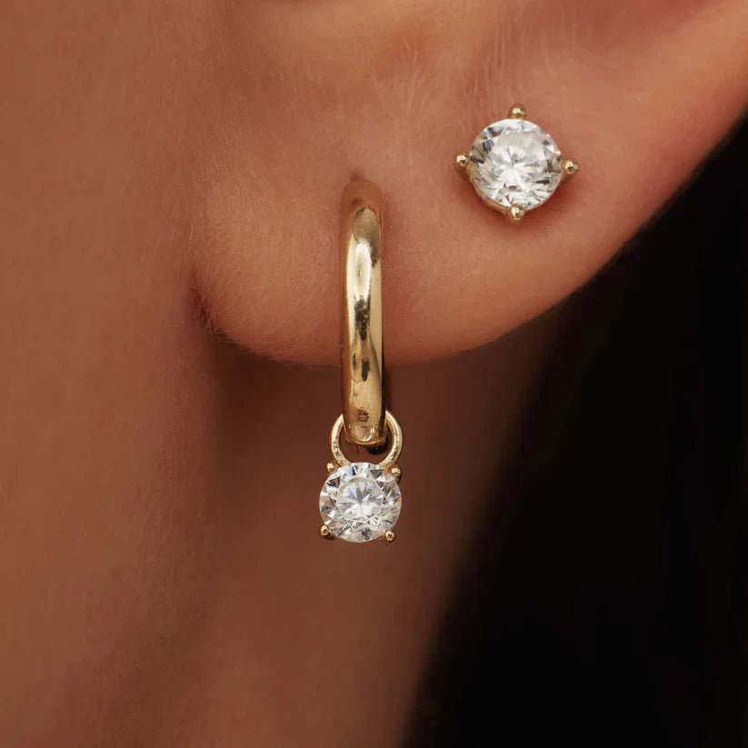 Krizalyssa | 18k Gold Diamond Pendant Earrings