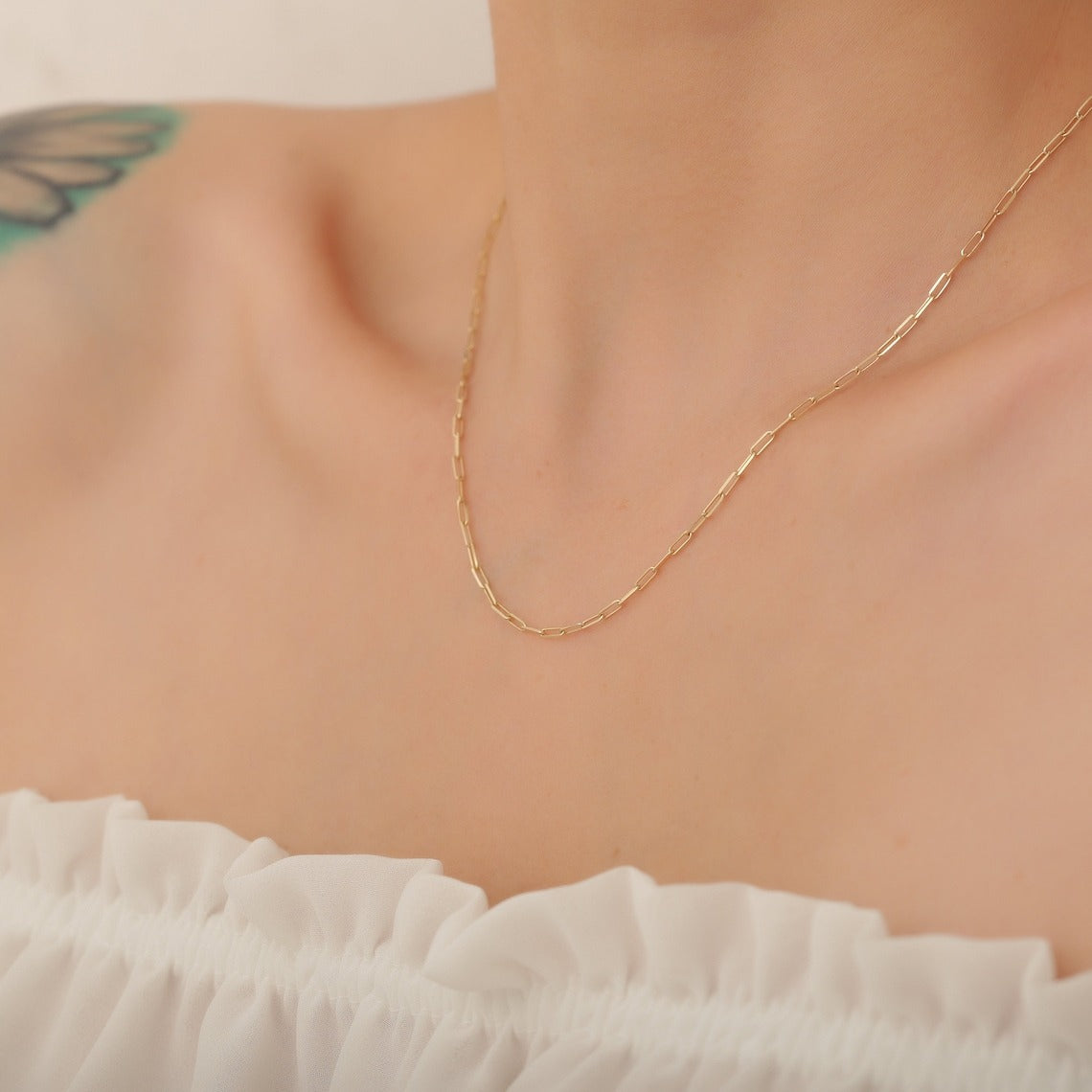 Tiaralynn | 18K Gold Small Paper Necklace