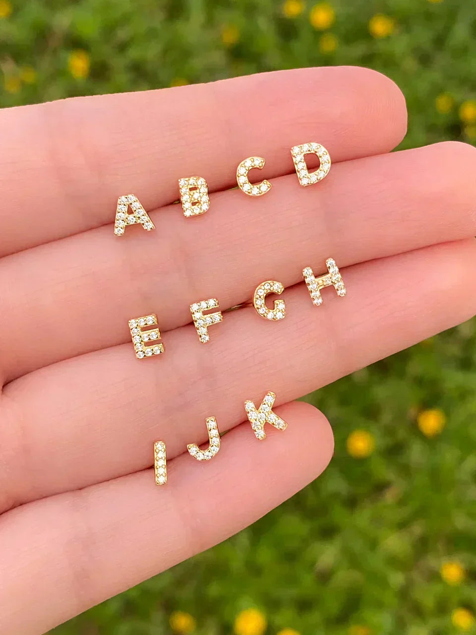 Mikhaela | 18k Gold Initial Earrings
